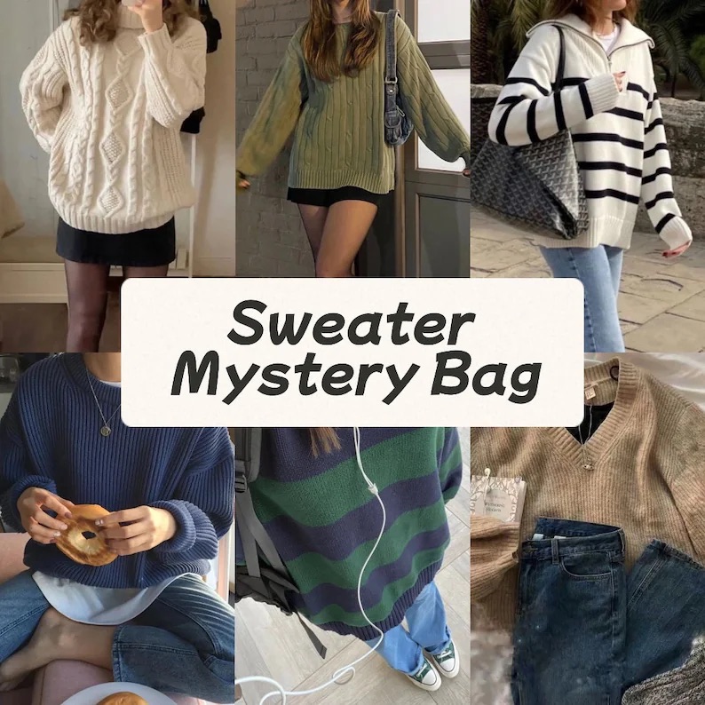 10 Pcs Sweater Weather Mystery Clothing Bundle Box Women
